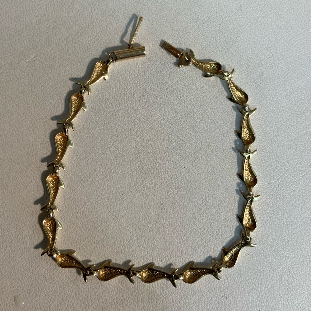 Solid Gold Dolphin Bracelet - image 3